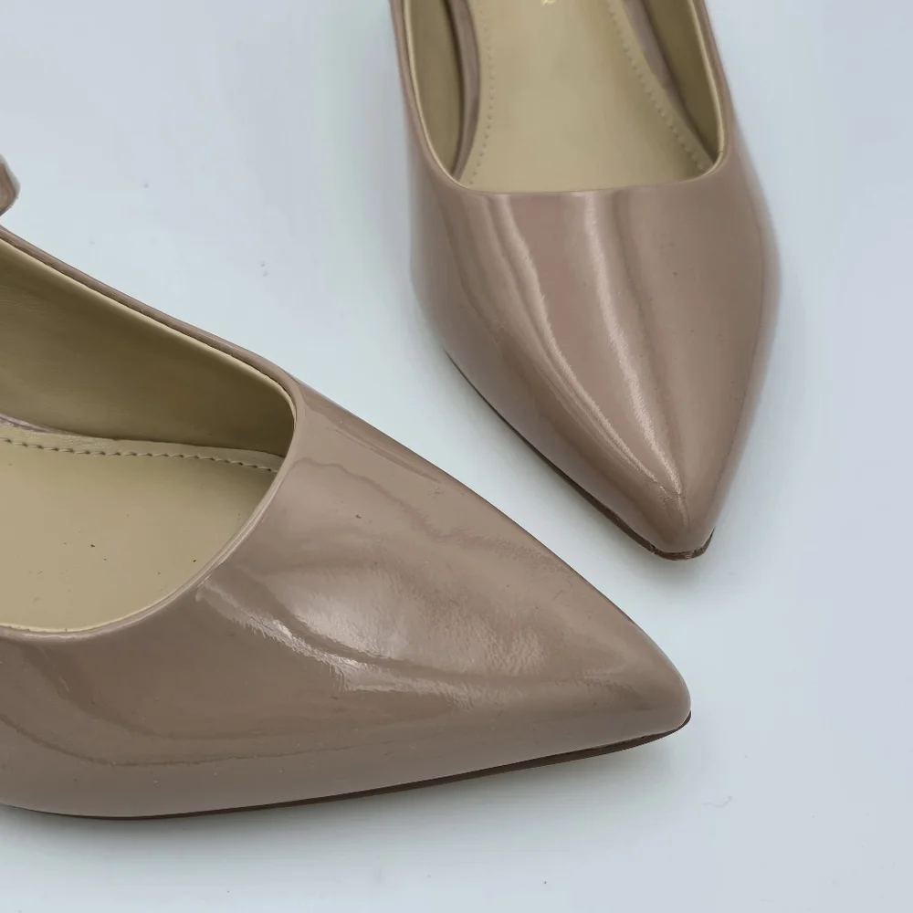 Marc Fisher LTD Luccie Mary Jane Pumps, Light Natural Patent Leather, Wmn's 5.5M - Picture 3 of 13